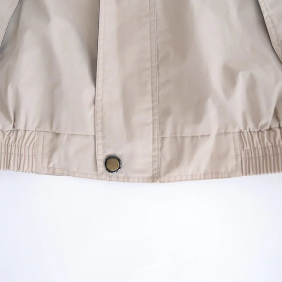 Vintage Munsingwear Tan & Navy Zip Up with Hidden Hood Utility Jacket Size Small - Picture 7 of 11